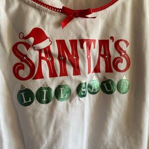 “Santa’s Little Sl*t” White Long Sleeve Christmas Crop Top NWT SZ Large